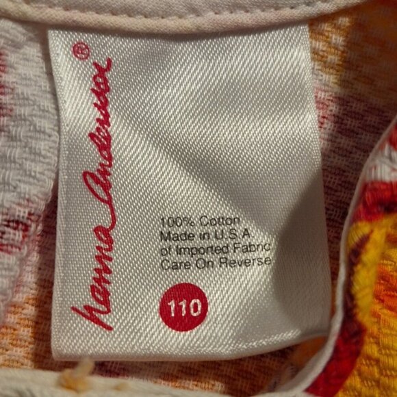 Hanna Andersson girls size 110 or 5 pretty bright flowered sleeveless dress VGUC - Picture 4 of 6